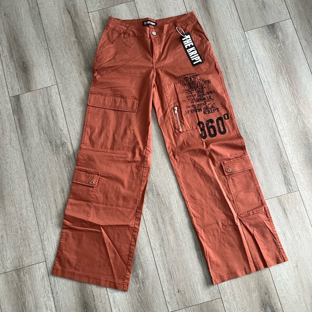 The Kript Orange Cargo Pants